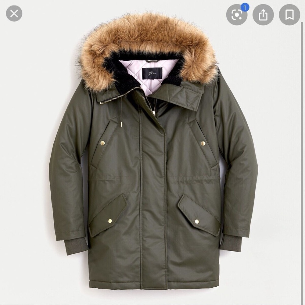 J. Crew Perfect Winter Parka with Eco Friendly Primaloft XS
